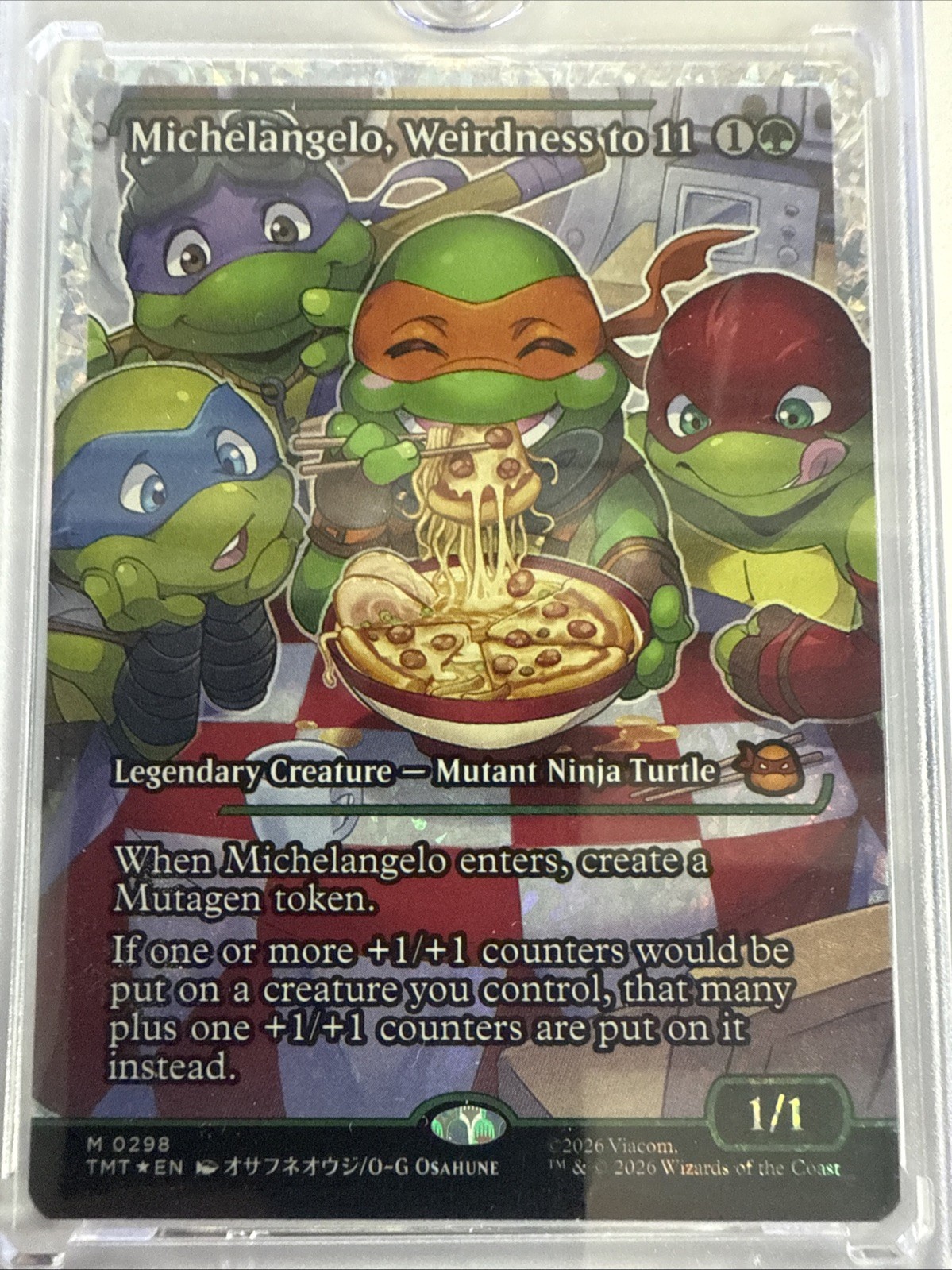 Michelangelo, Weirdness to 11 (Showcase) 0298 (Fracture Foil) TMNT NM