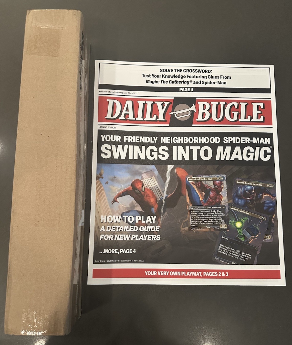 SDCC 2025 Magic the Gathering Daily Bugle Newspaper Spider-Man Playmat Exclusive