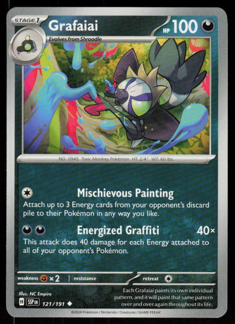 Grafaiai 121/191 Uncommon Surging Sparks Pokemon Near Mint