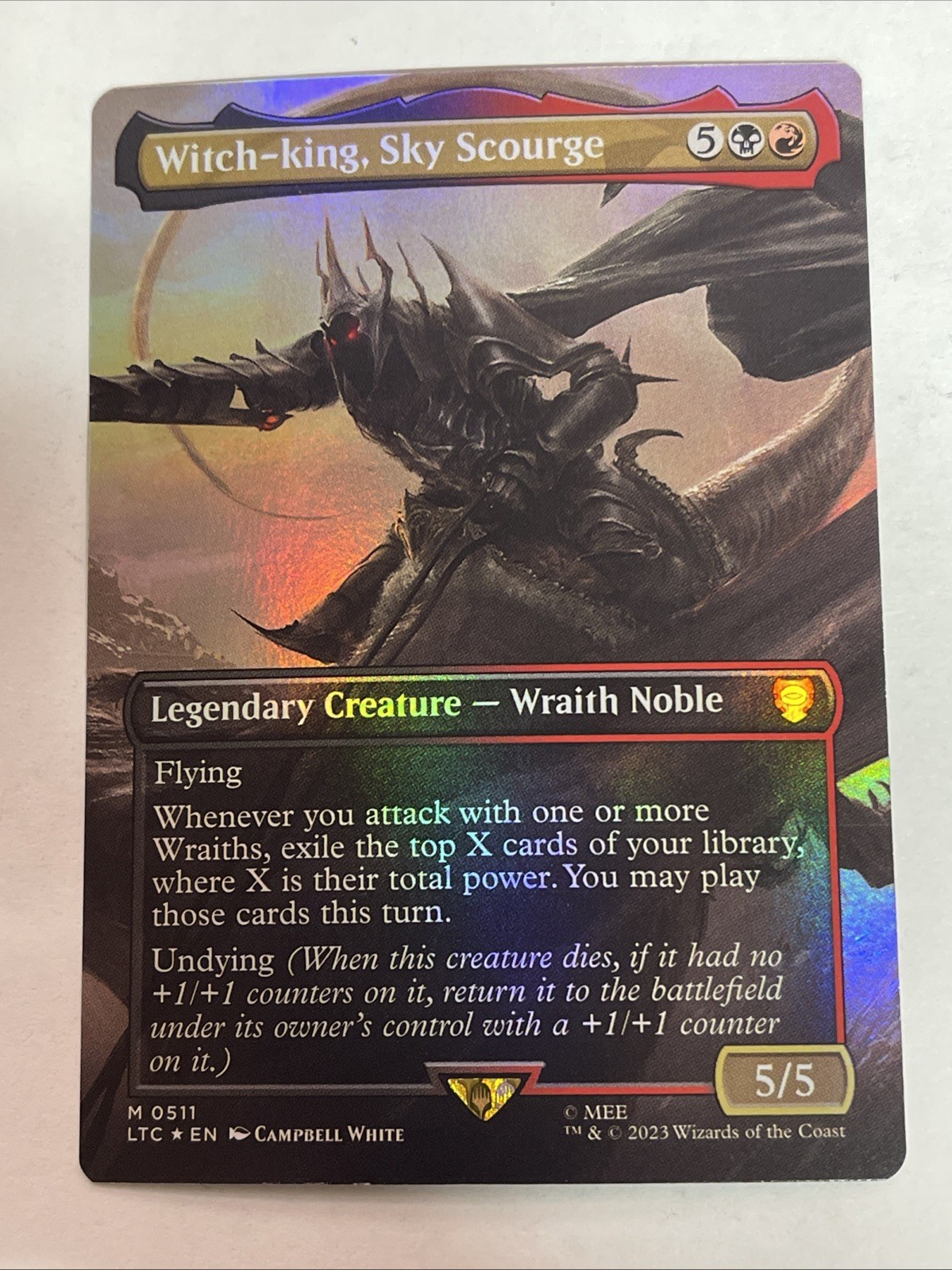 Witch-king, Sky Scourge (Borderless) Commander: the Lord of the Rings #511 M