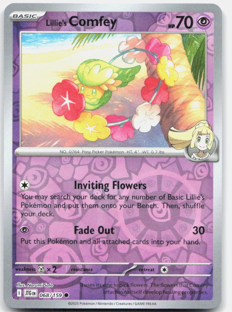 Lillie’s Comfey 068/159 Common Journey Together Pokemon Reverse Holo Near Mint