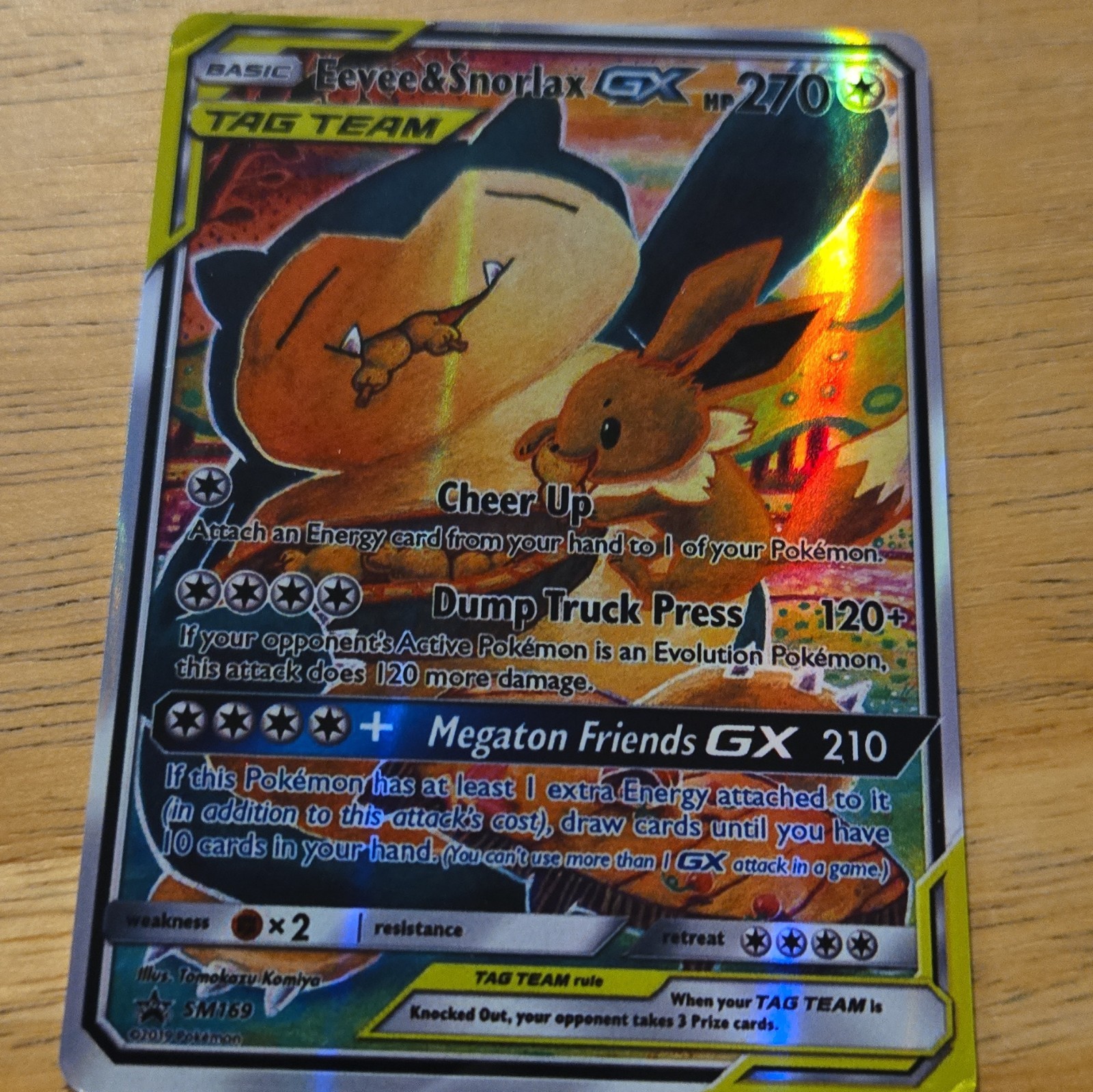 The Pokémon Company Eevee & Snorlax GX TAG TEAM SM Black Star SM169 Holo Eng 270