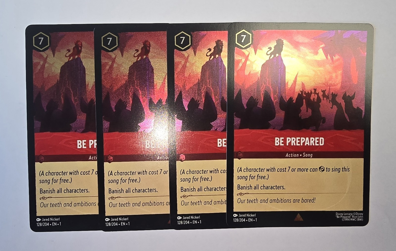 Disney Lorcana The First Chapter Be Prepared #128 Foil NM/M Playset