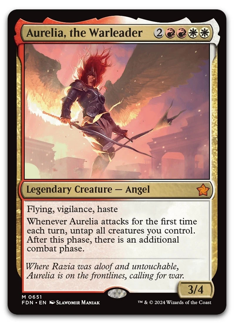 Aurelia, the Warleader #651 (NM) Foundations FDN Magic MTG commander edh fresh