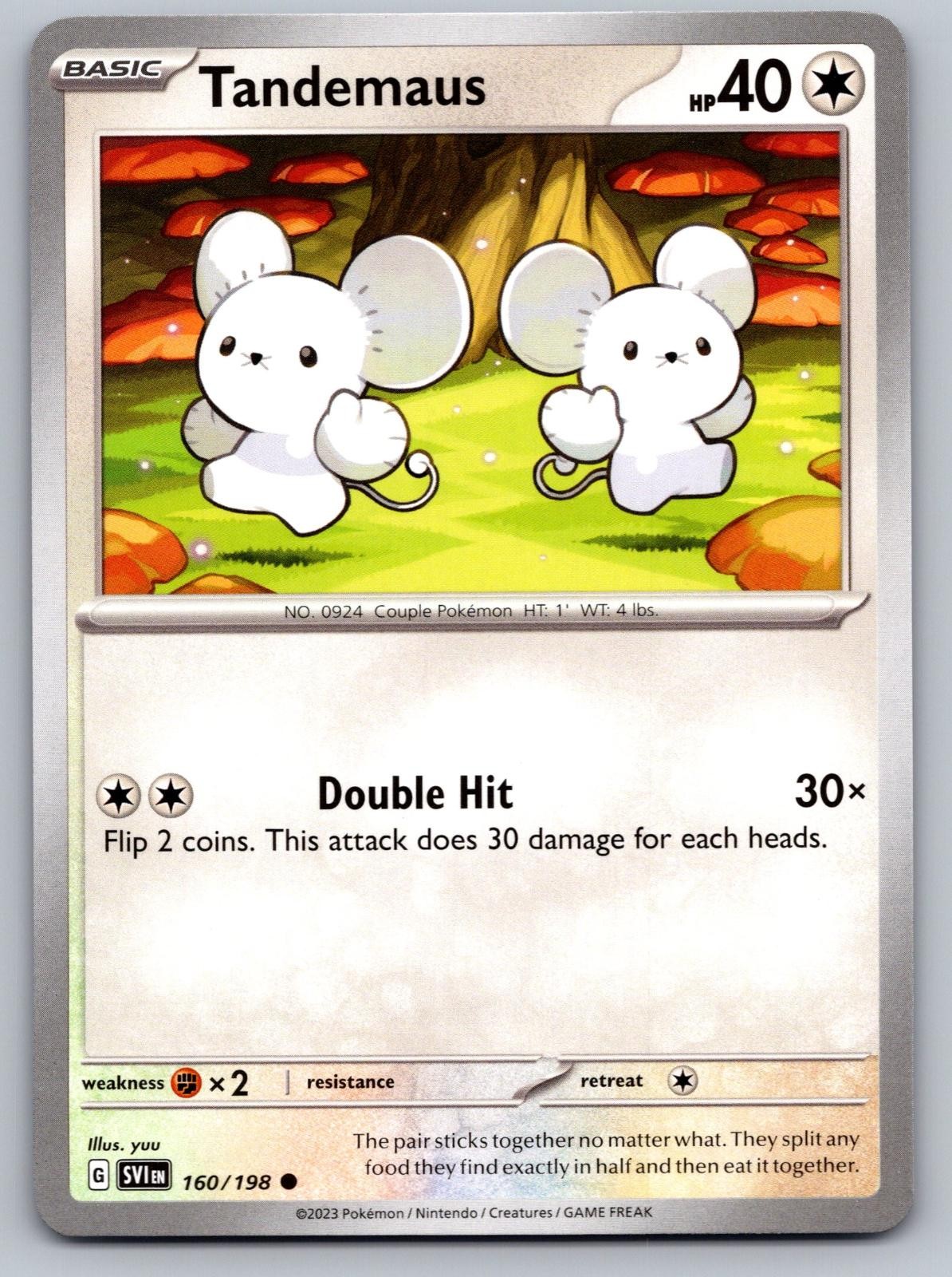 Tandemaus 160/198 Common Scarlet & Violet Pokemon Near Mint