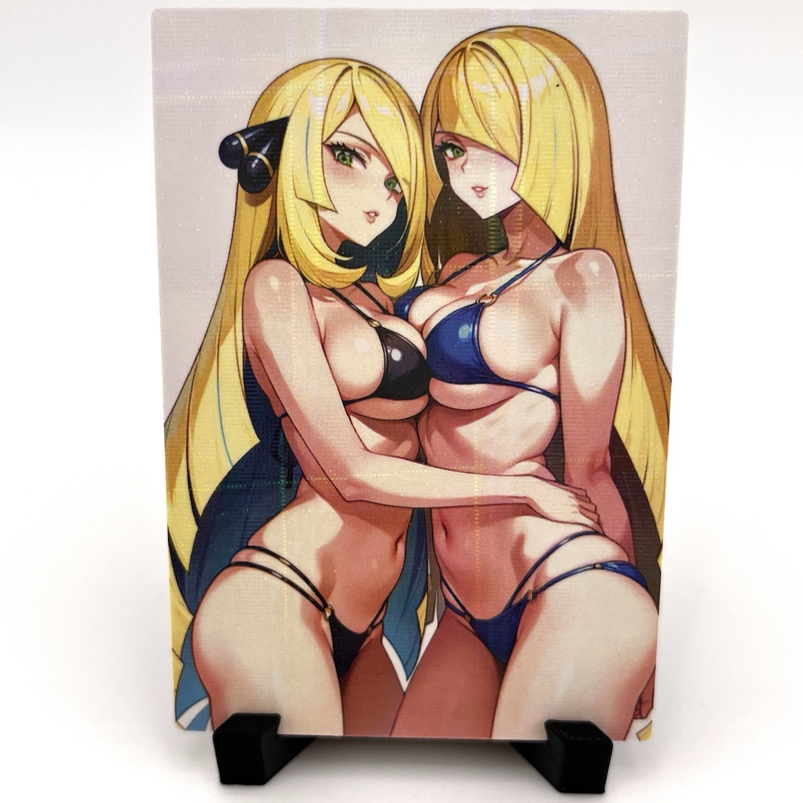 PokeGirl Cynthia Lusamine Sexy Bikini Anime Waifu Girl Goddess Story Art Card