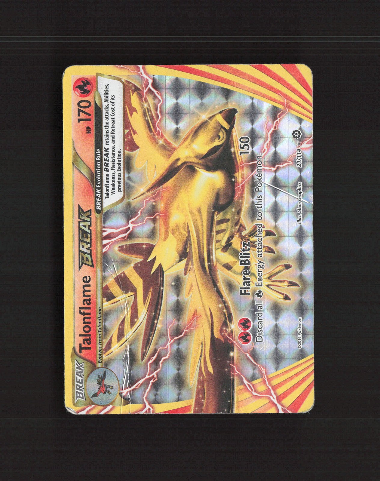 Talonflame BREAK 21/114 Steam Siege Full Art Ultra Rare Holo Pokemon Card DMG