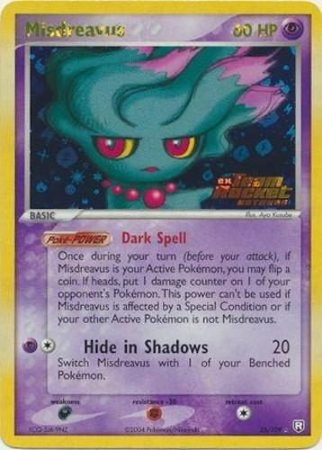 Pokémon TCG – Misdreavus – 25/109 – Rev Holo Team Rocket Returns [Moderate Play]