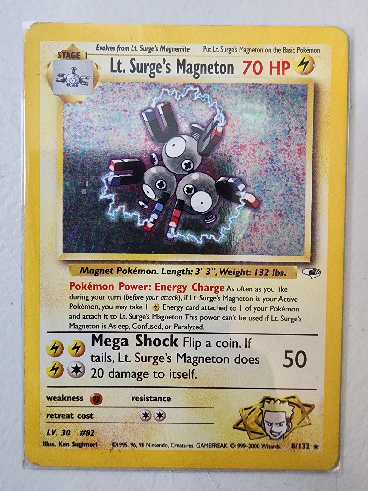 Pokémon TCG Lt. Surge’s Magneton 8/132 Gym Heroes Holo Rare English 70 HP