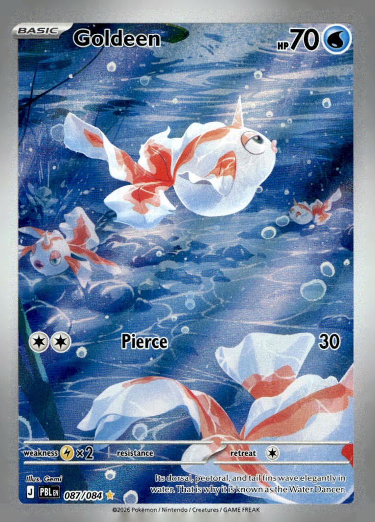 Goldeen Holo Illustration Rare ME05: Pitch Black 087/084 NM