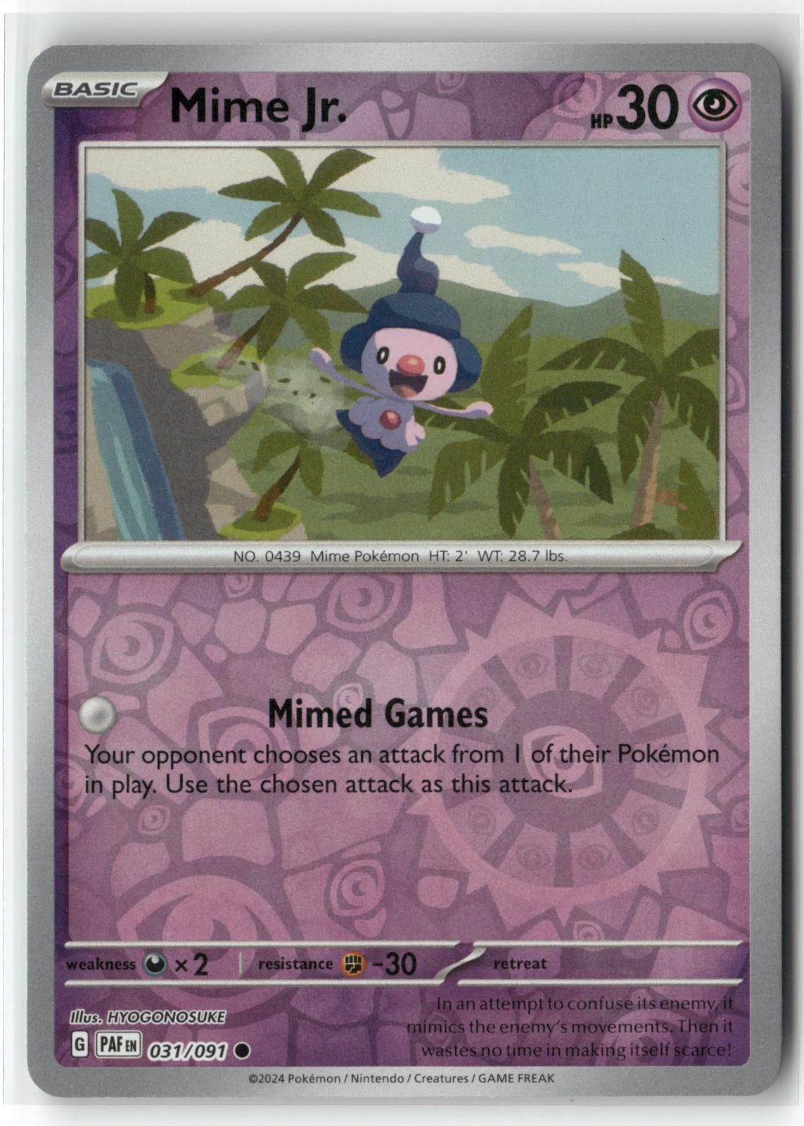 Mime Jr. Reverse Holo Common PAF Paldean Fates 031/091 HYOGONOSUKE