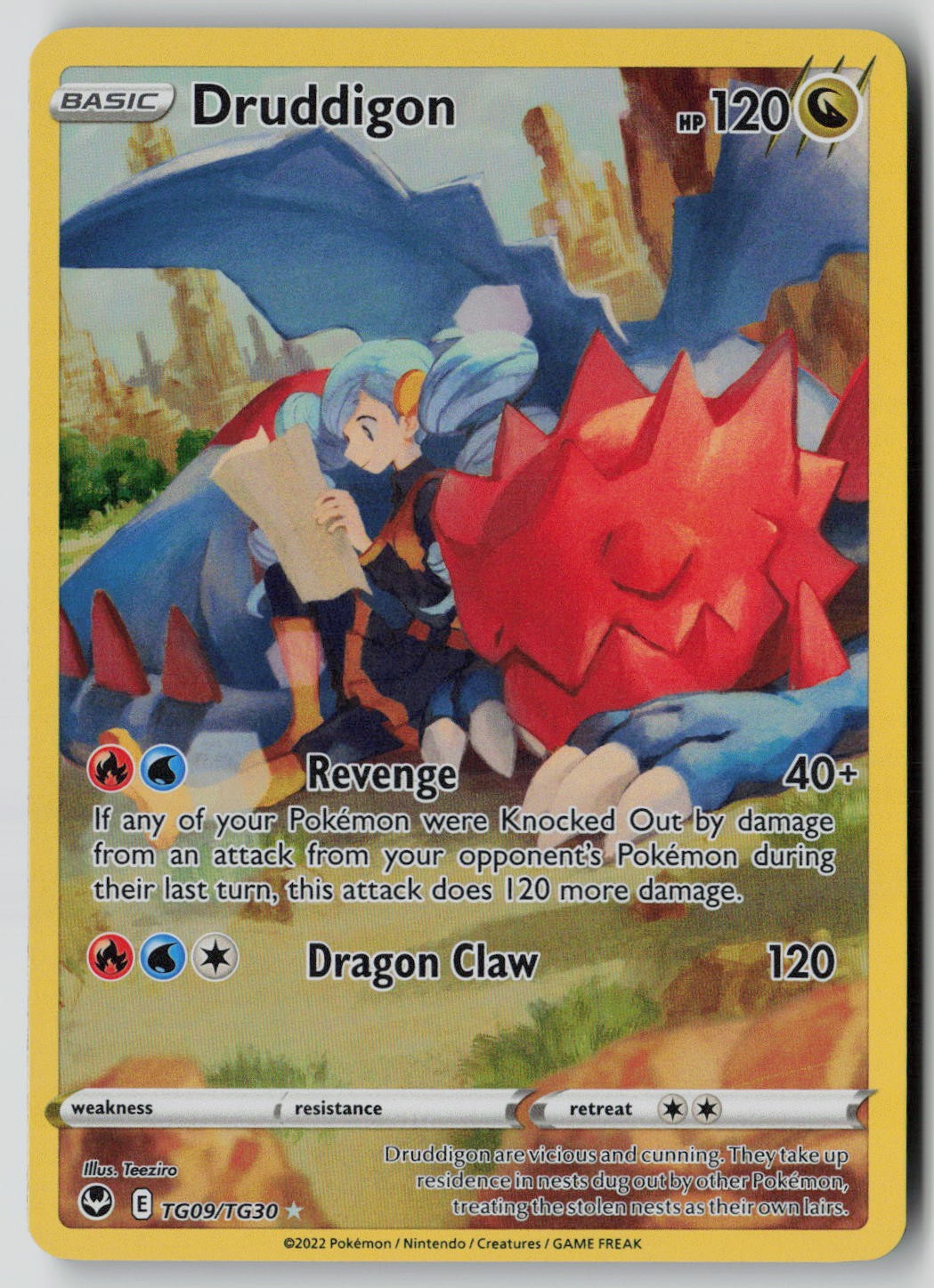 Druddigon TG09/TG30 Holo Silver Tempest Trainer Gallery Pokemon NM