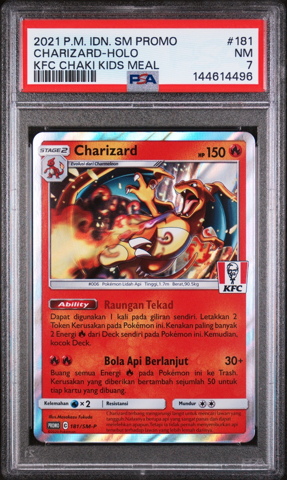 Charizard [KFC] #181/SM-P KFC Stamped Indonesian Promo (PSA 7)