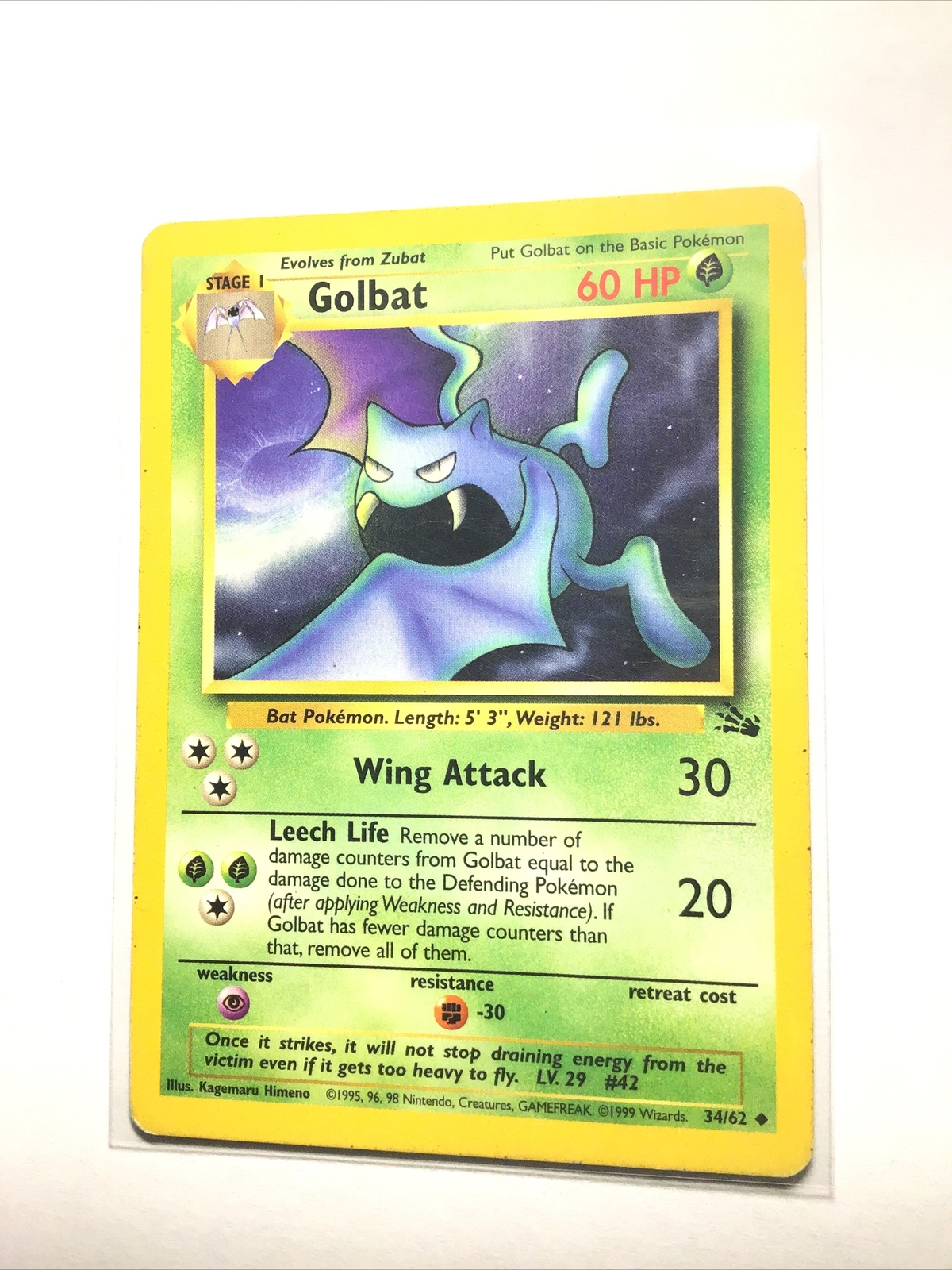 GOLBAT – 34/62 – Fossil – Pokemon Card – PL