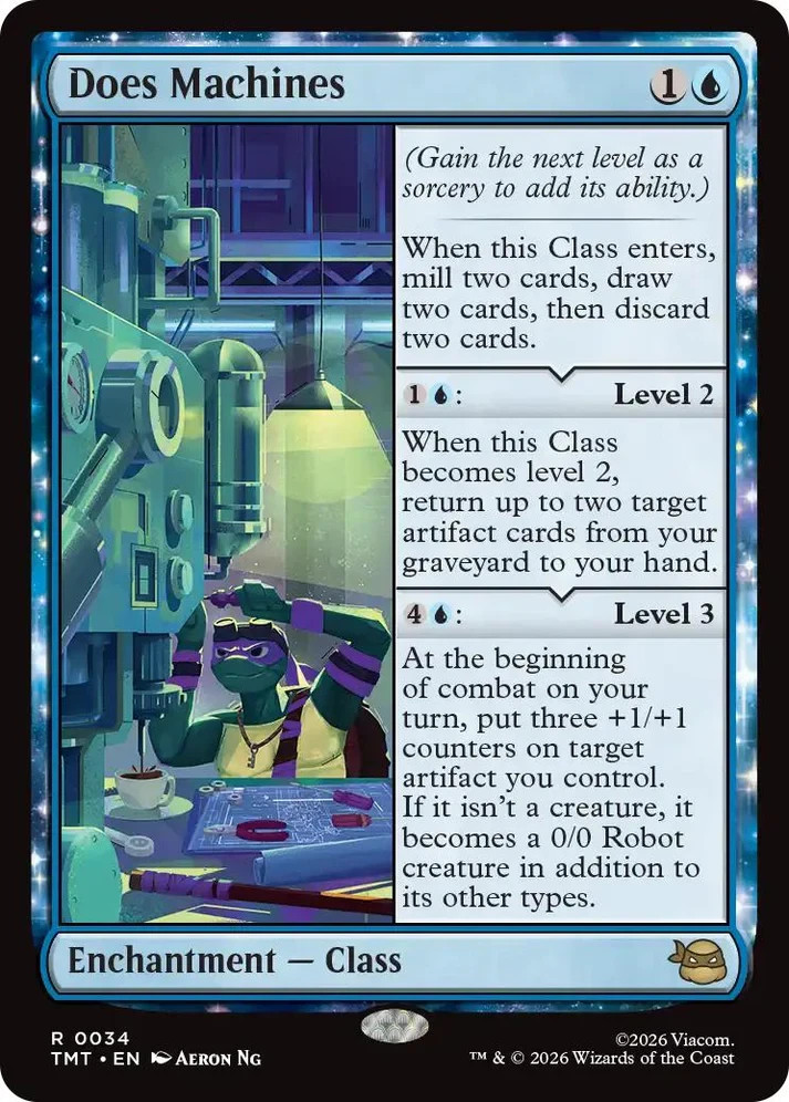 MTG Does Machines – TMNT – Non-Foil – Default Art – Rare Enchantment Class