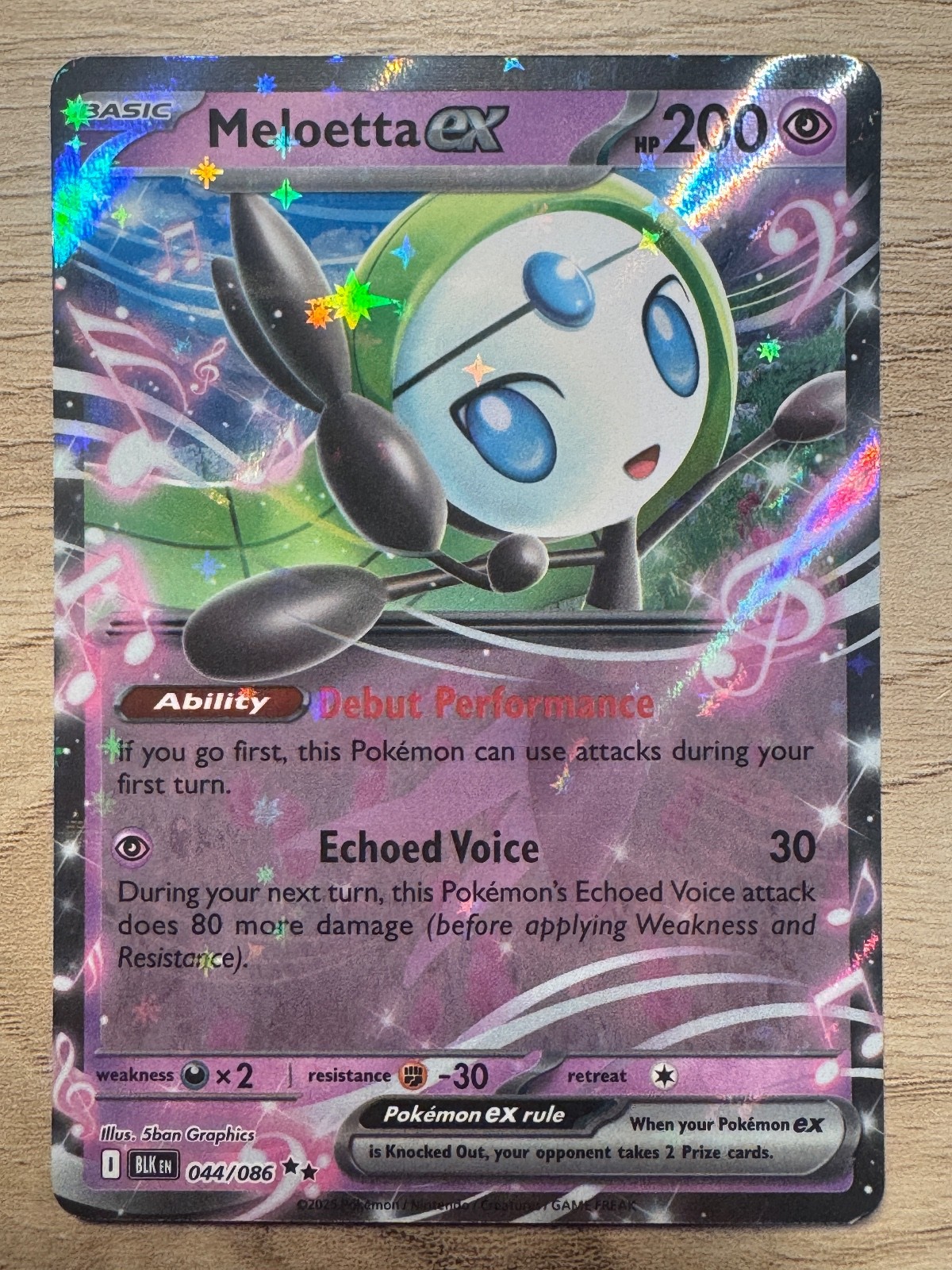 Meloetta ex Holo Double Rare SV: Black Bolt 044/086 NM