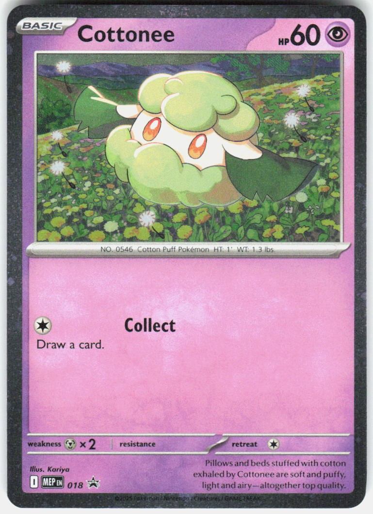 Cottonee (Cosmos Holo) 018 Promo ME: Mega Evolution Promo Pokemon Near Mint