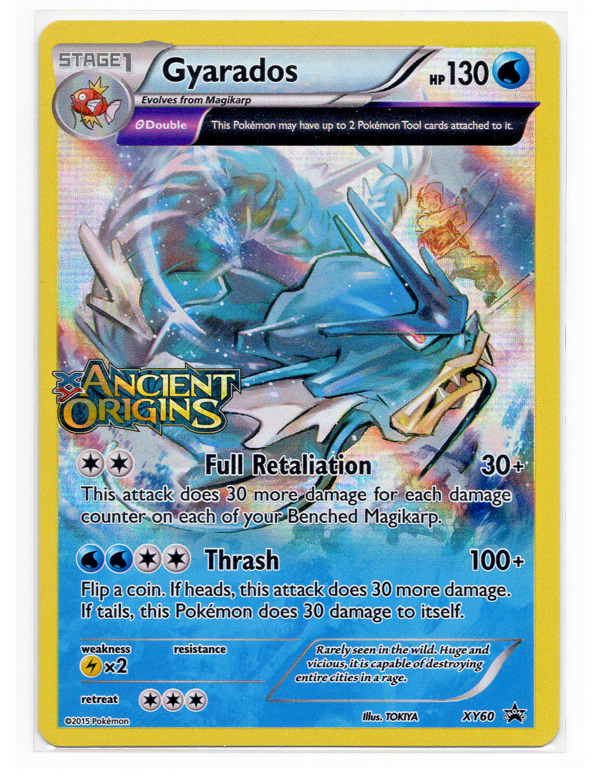 Pokemon GYARADOS Holo Promo XY60 Ancient Origins Prerelease