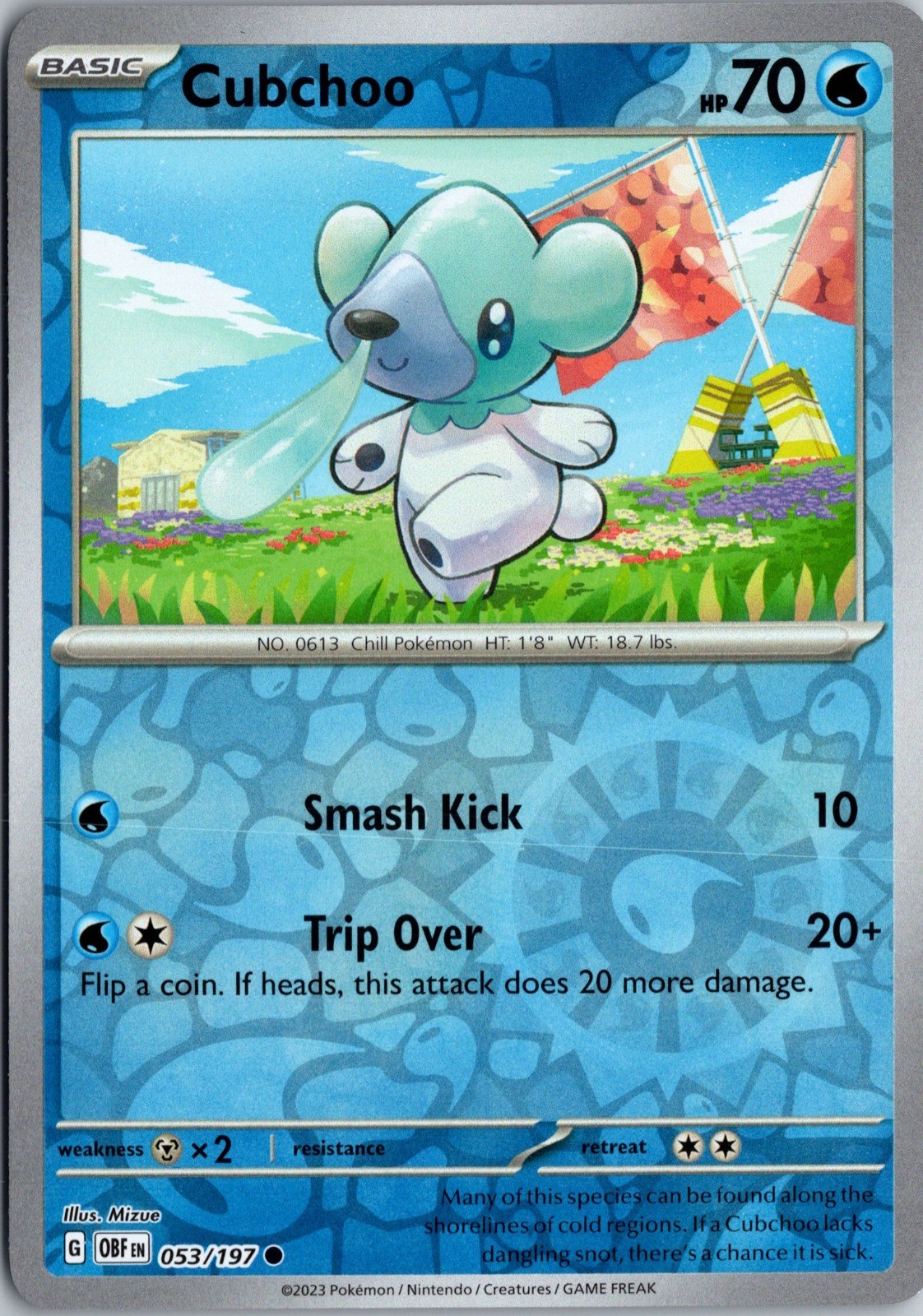 Cubchoo Reverse Holo Common SV03: Obsidian Flames 053/197 NM