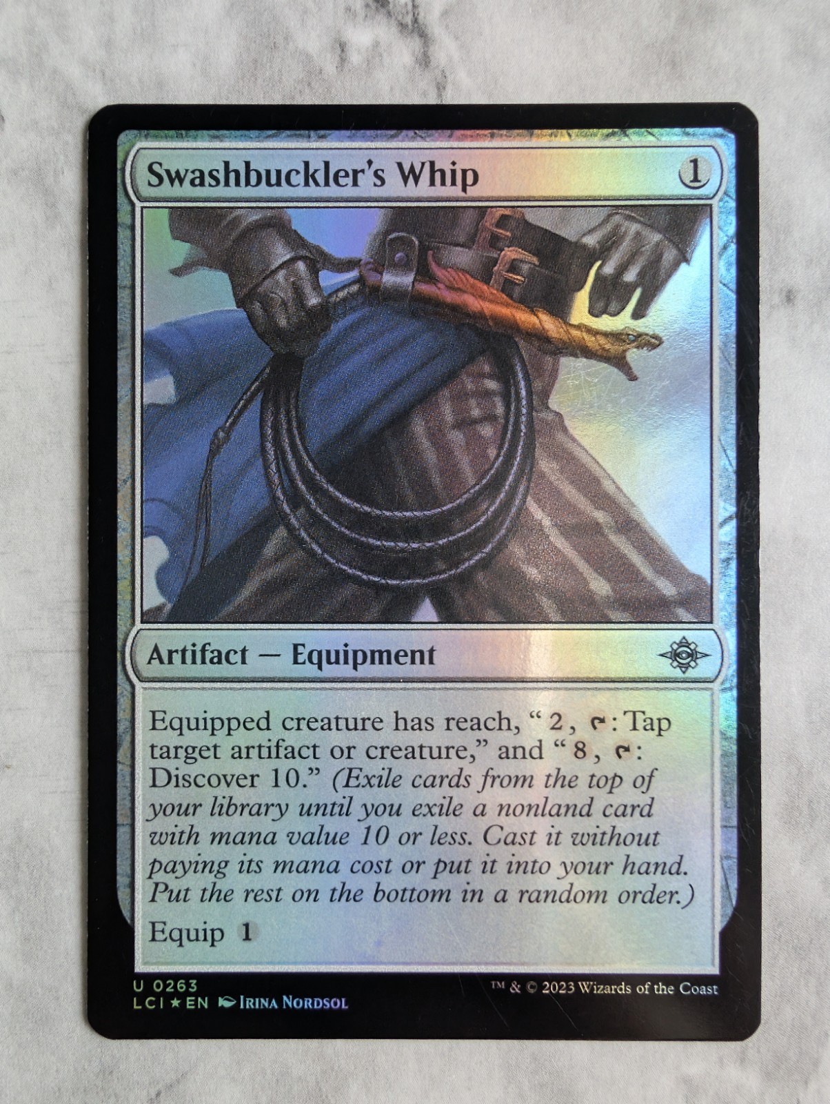 Swashbuckler’s Whip (Foil) MTG Lost Caverns LCI Equipment Reach Discover 10 | NM