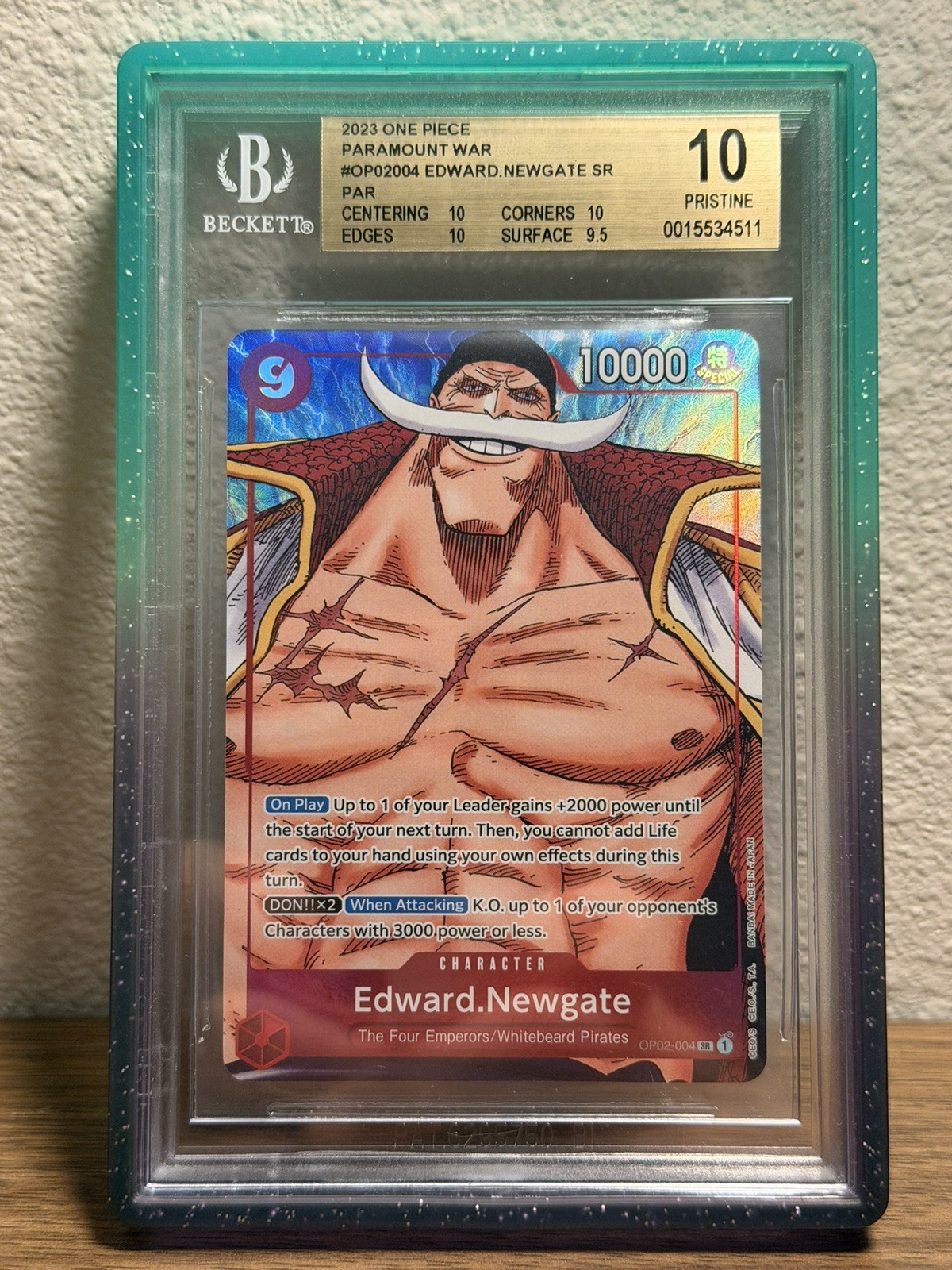 Edward Newgate – One Piece -Paramount War- Alt Art – OP02-004 – English – BGS 10