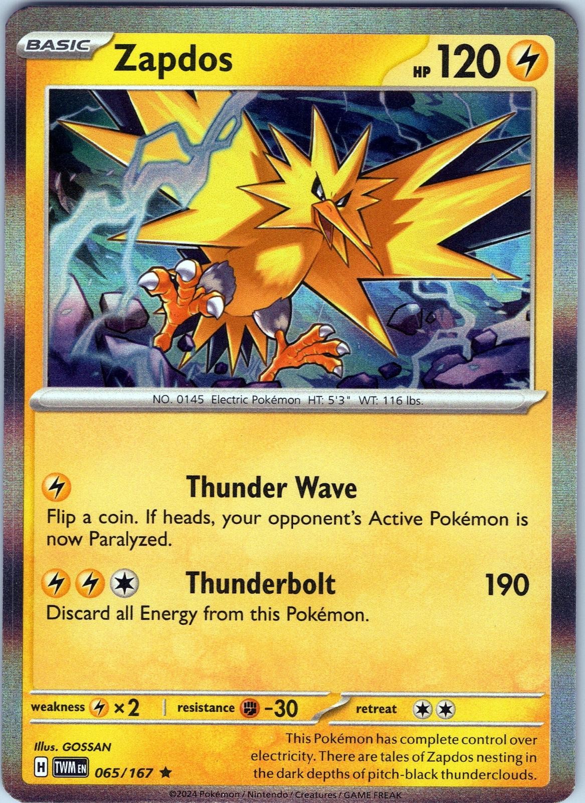Zapdos 065/167 Rare Twilight Masquerade Pokemon Holo Near Mint