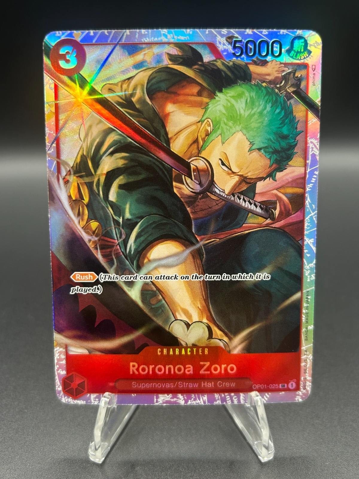 • Roronoa Zoro • OP01-025 SR Romance Dawn Holo Foil One Piece TCG NM