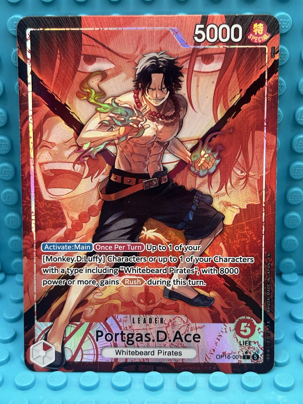 One Piece Portgas D Ace Alternate Art Leader OP16-001