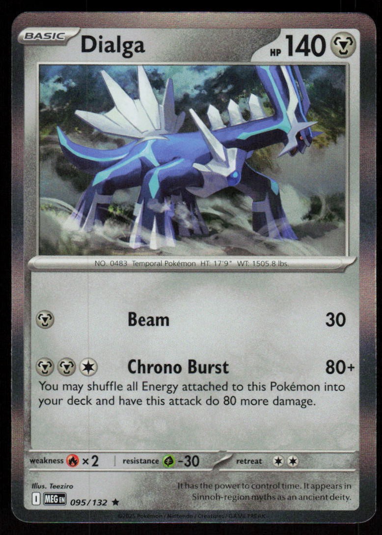 Dialga 095/132 Rare Mega Evolution Pokemon Holo Near Mint