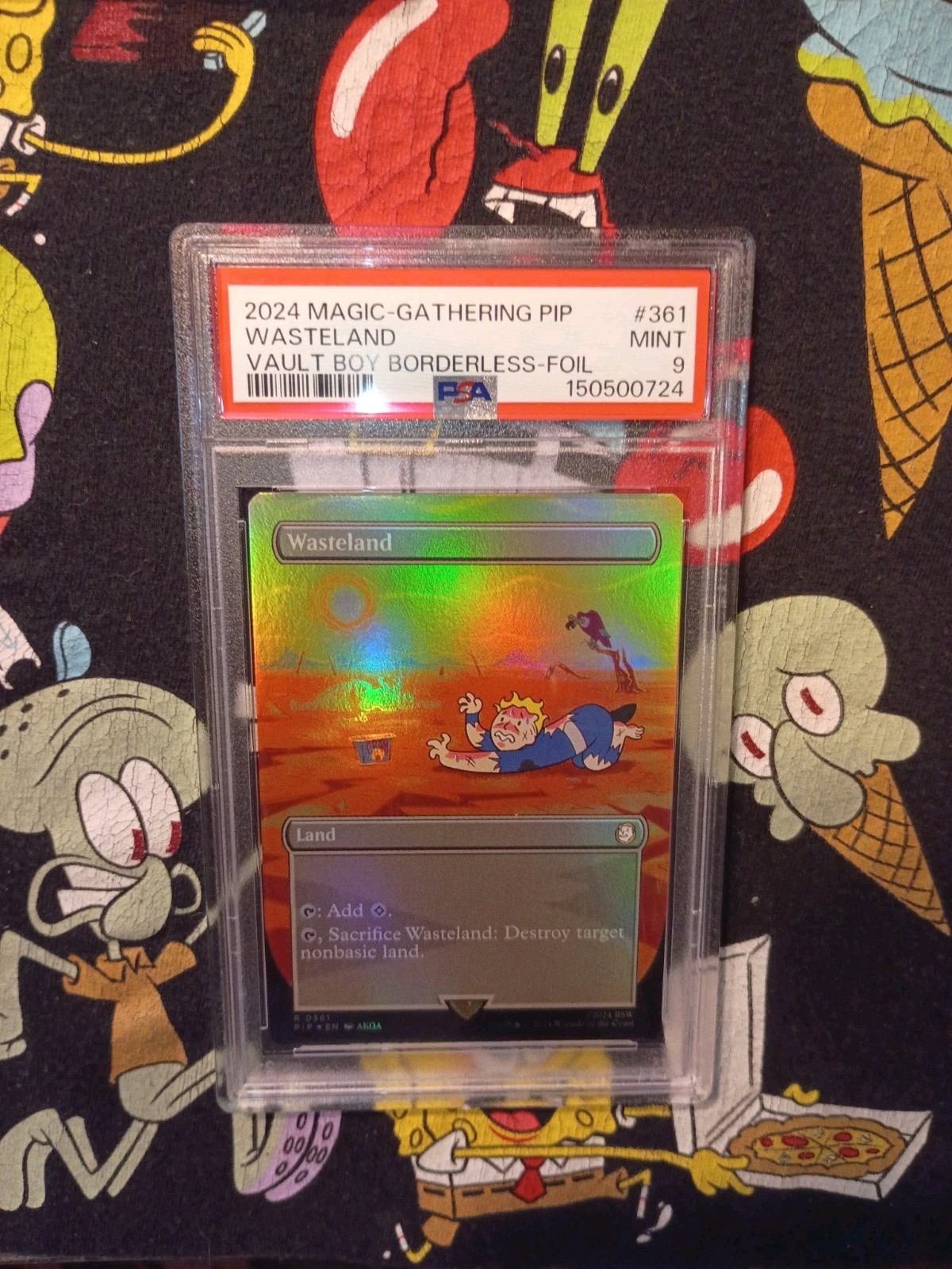 MTG FALLOUT 889 WASTELAND VAULT BOY BORDERLESS FOIL PSA 9