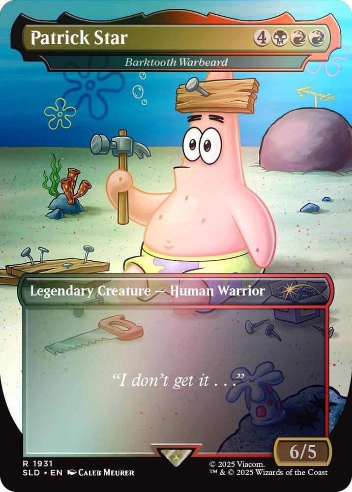 Patrick Star – Barktooth Warbeard R 1931 Foil NM Secret Lair Drop MTG M-04