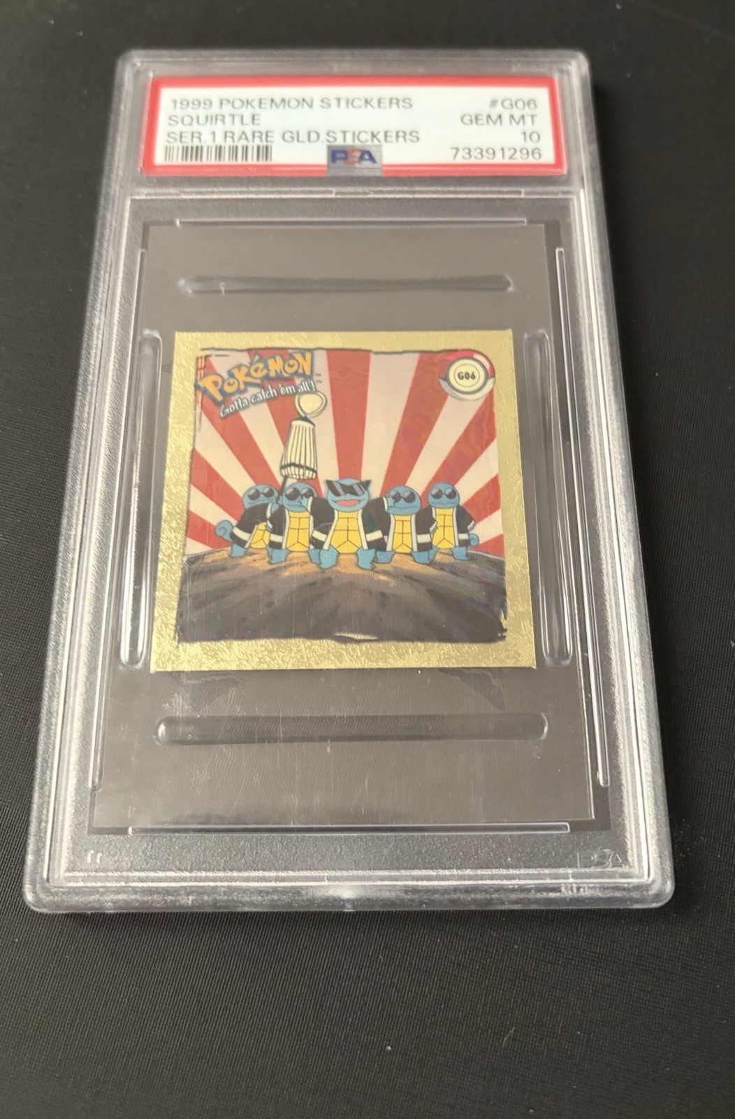 Vintage – PSA 10 – 1999 Pokemon Stickers Series 1 Gold Sticker Squirtle #G06
