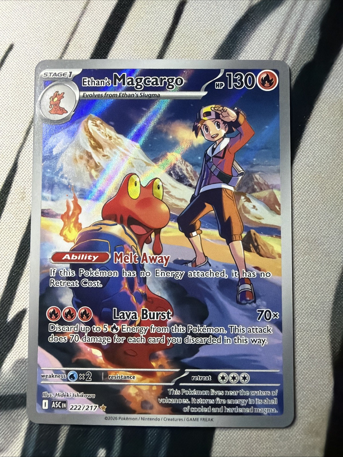 Pokémon TCG Ethan’s Magcargo 222/217 Ascended Heros Holo Ultra Rare NM
