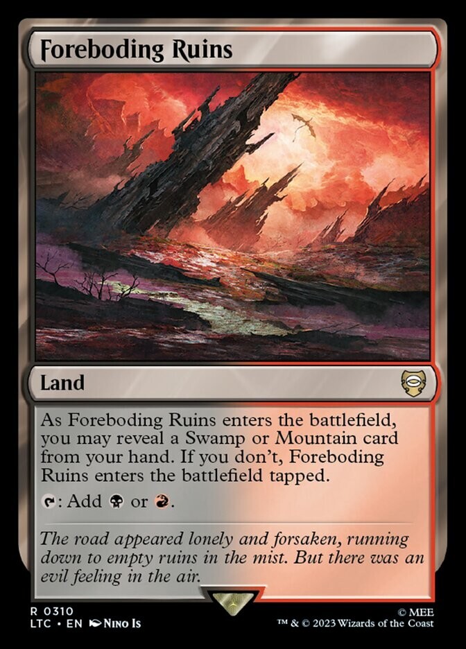 Foreboding Ruins 0310 Non Foil Rare LOTR Commander MTG Near Mint