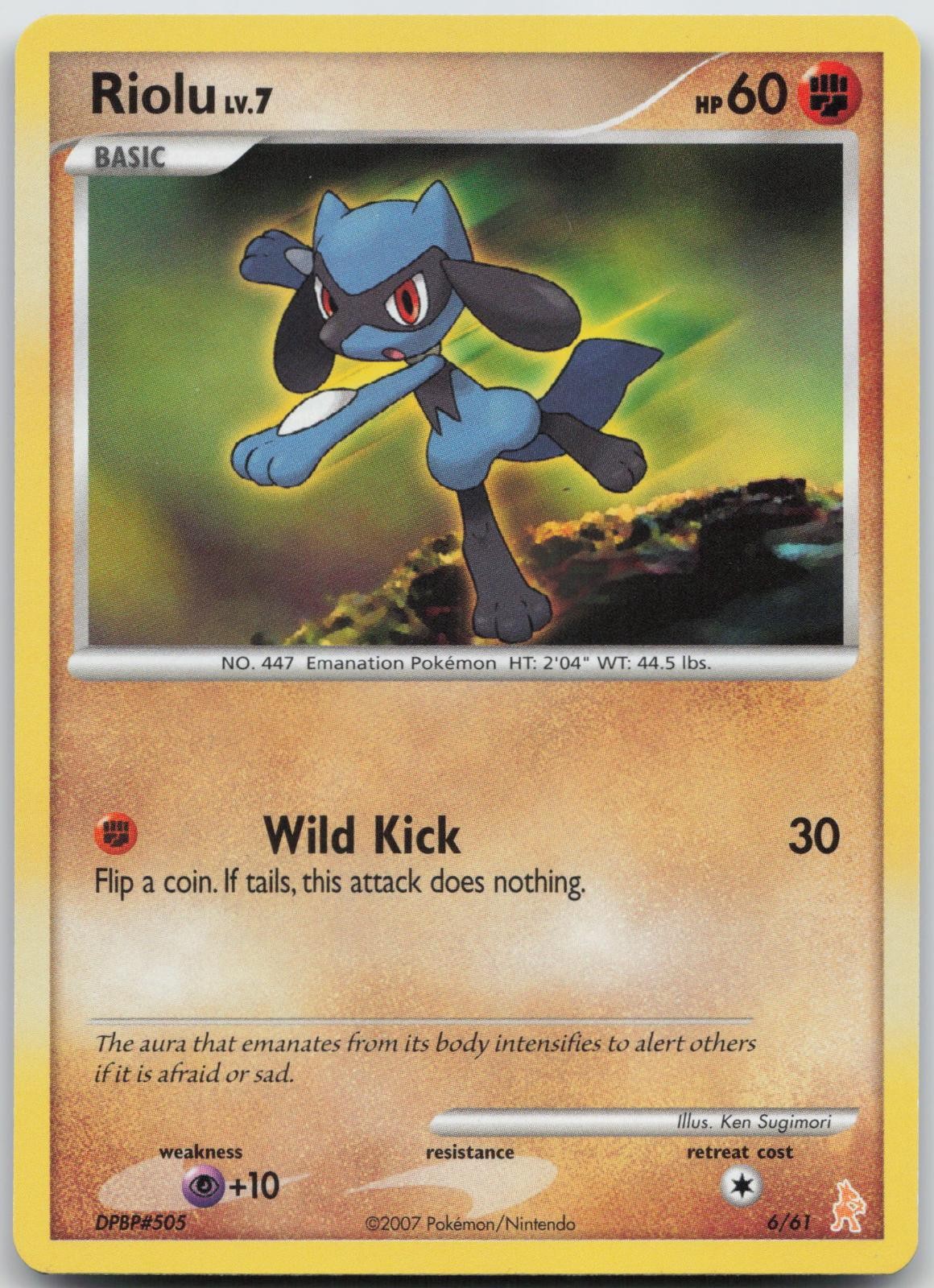 Riolu 6/12 Common DP Trainer Kit: Manaphy & Lucario Pokemon NM/M