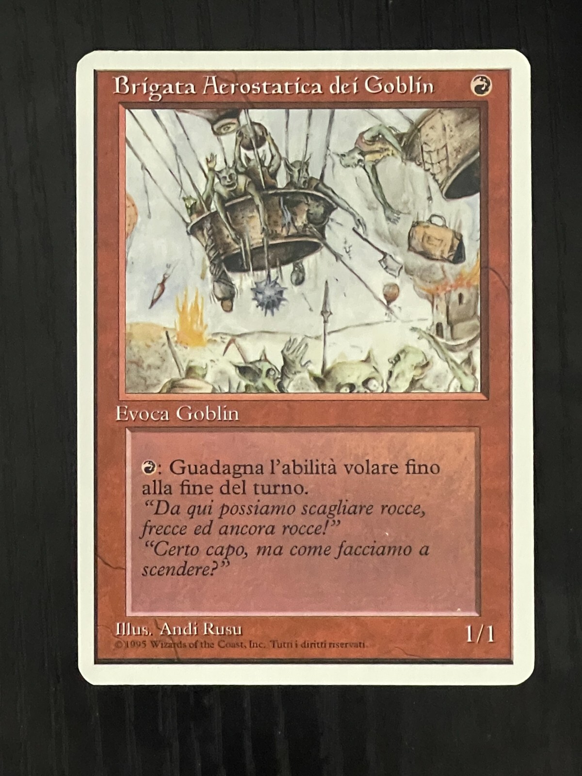 MTG Italian Revised Goblin Balloon Brigade Unsigned Artist Proof Near Mint