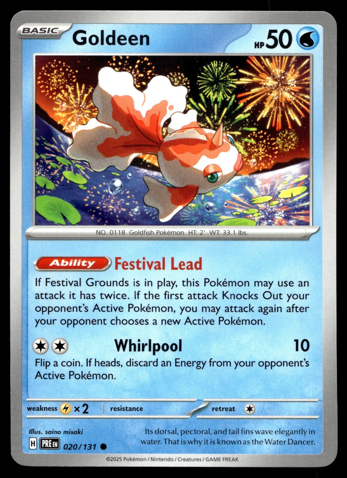 Goldeen 020/131 SV: Prismatic Evolutions PRE saino misaki