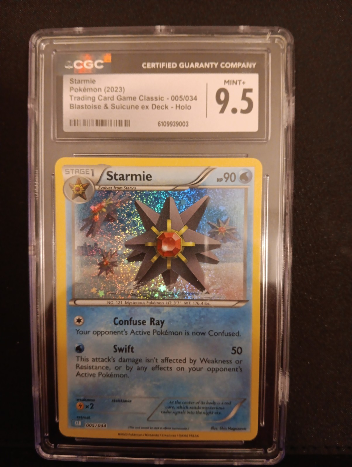 STARMIE 2023 POKEMON TCG CLASSIC HOLO 005/034 CGC 9.5
