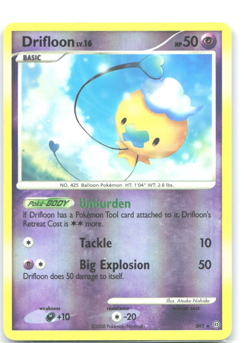Drifloon Shiny Reverse Holo Shiny Holo Rare Stormfront SH1 HP Atsuko Nishida