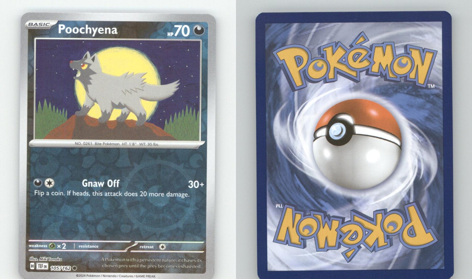 POOCHYENA 105/162 COMMON TEMPORAL FORCES POKEMON REVERSE HOLO NEAR MINT