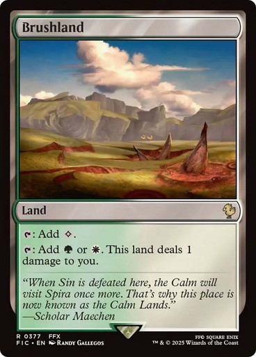 Brushland Land NM RARE MTG Commander: Final Fantasy [FIC] Green White Regular