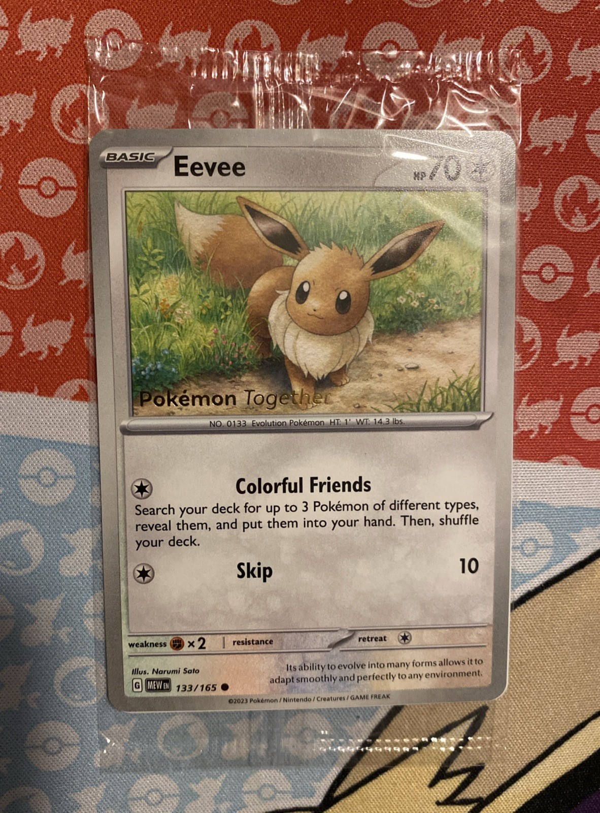 Eevee 133/165 (Pokémon Together Stamp) Pokémon Center Exclusive Sealed Promo