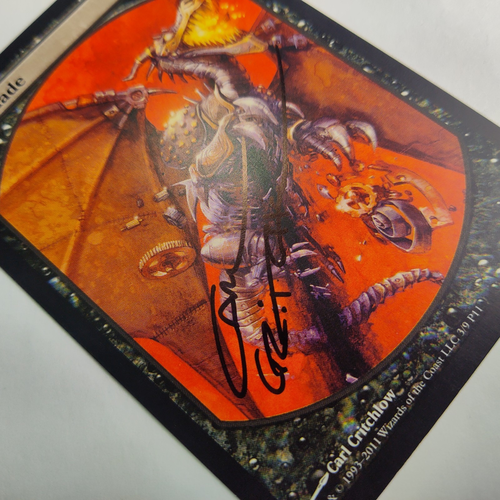 MTG Doom Blade Player Rewards – Signed by Artist Carl Critchlow