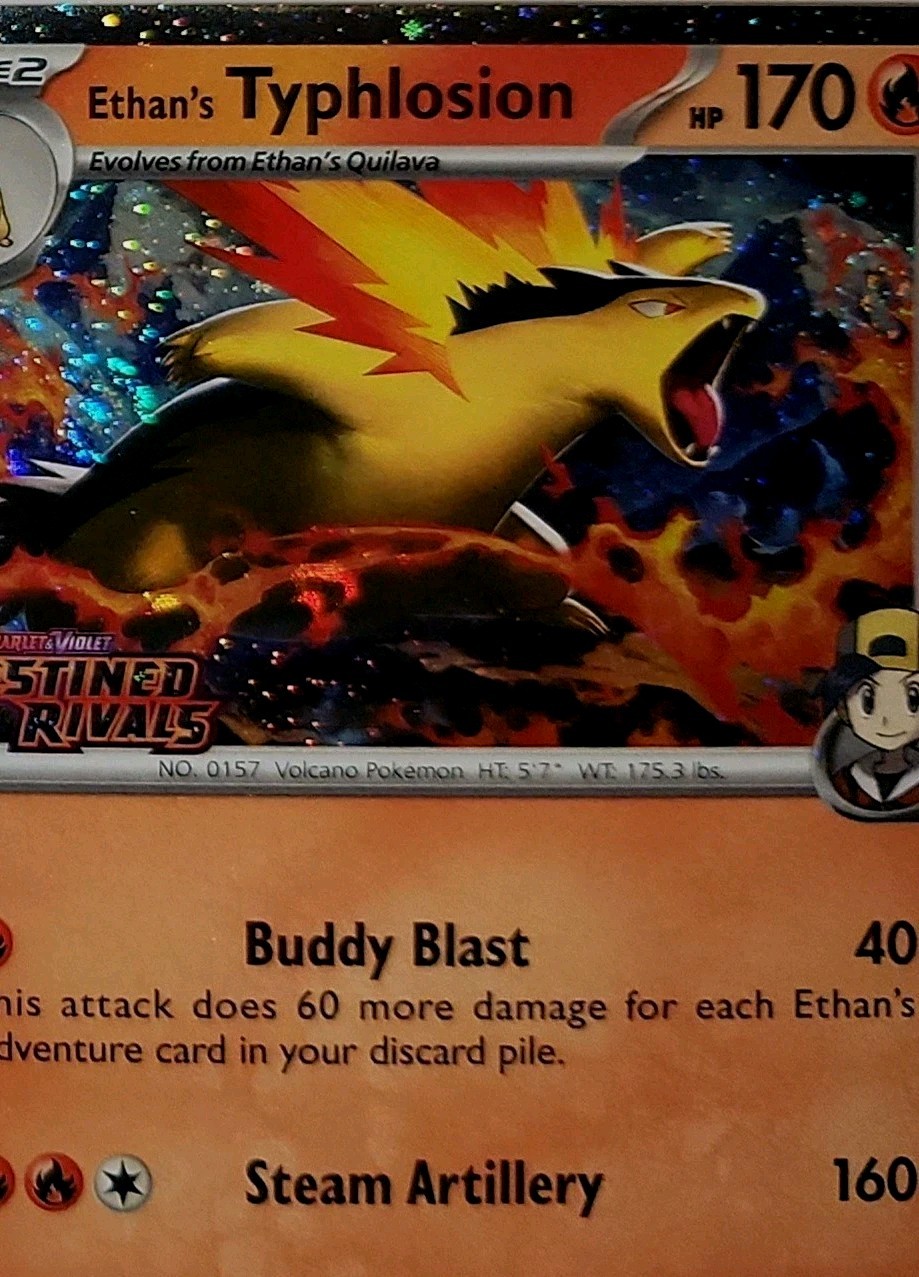 Fart Swirl 🌀 Ethan’s Typhlosion 034/182 Cosmos Holo Bleed Error Rare Pokémon ✨️