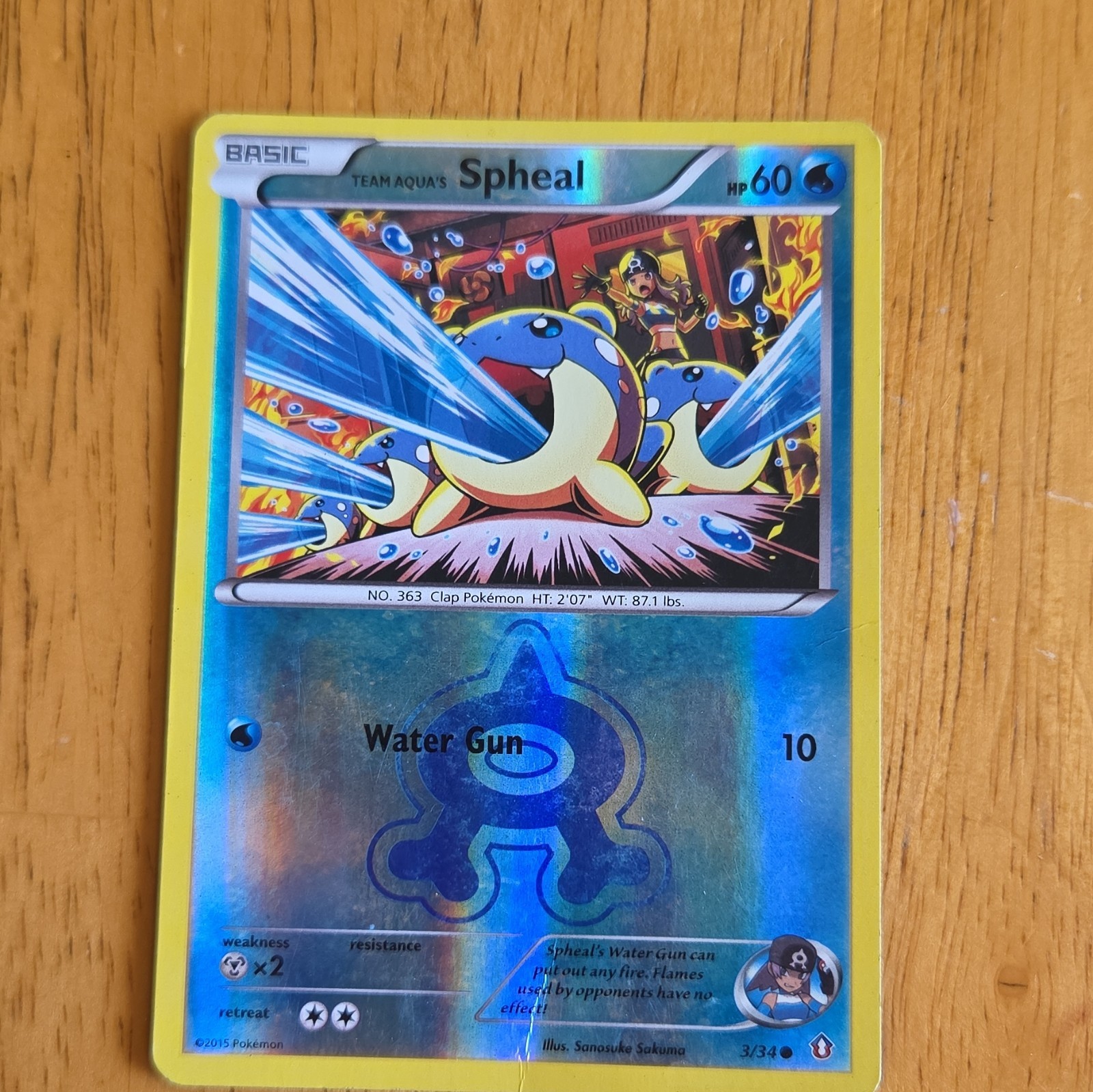 Pokemon TCG Team Aqua’s Spheal 3/34 Double Crisis Reverse Holo