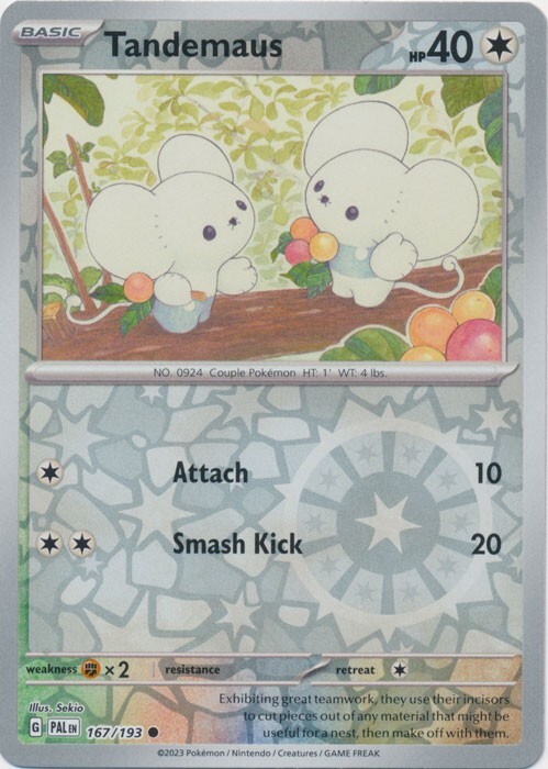 Reverse Holo Tandemaus 167/193 Common SV02: Paldea Evolved Pokemon TCG