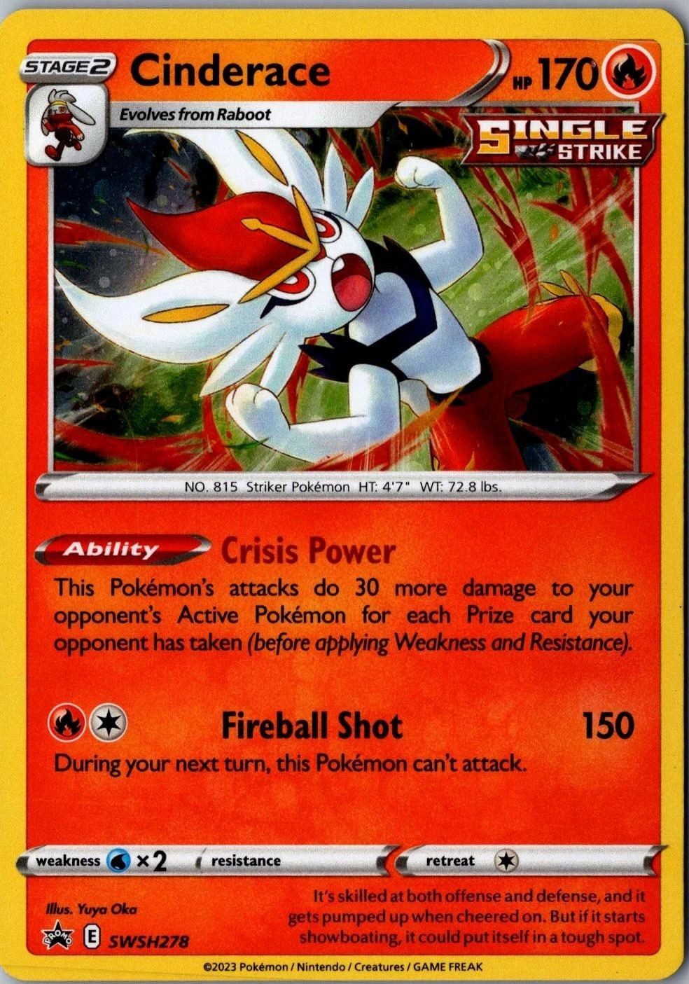 Cinderace SWSH278 Holographic Black Star Promo Pokemon TCG Near Mint
