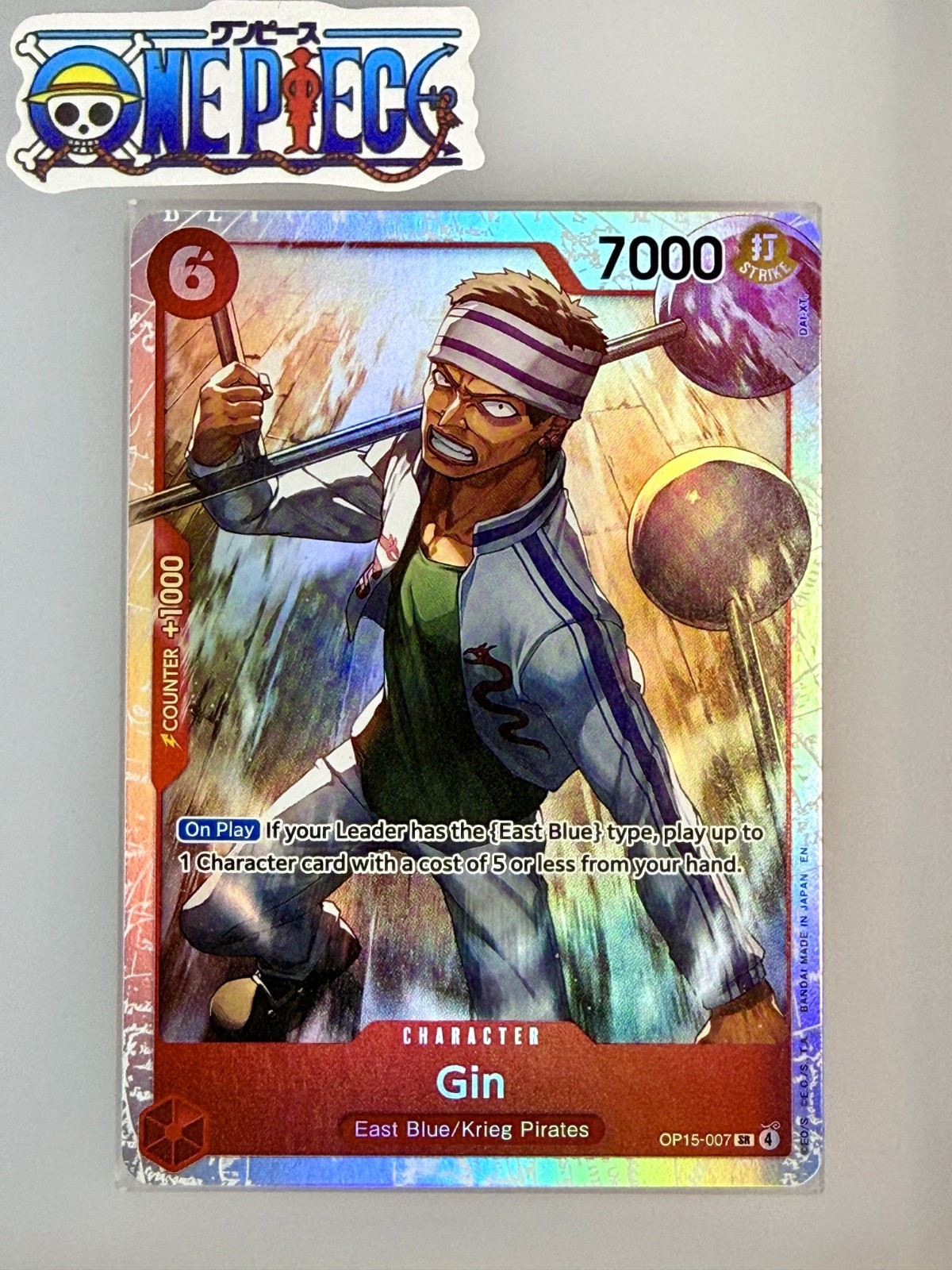 One Piece Card Game🏴‍☠️COLOR: RED OP15-007 Gin SR FOIL NM ENGLISH