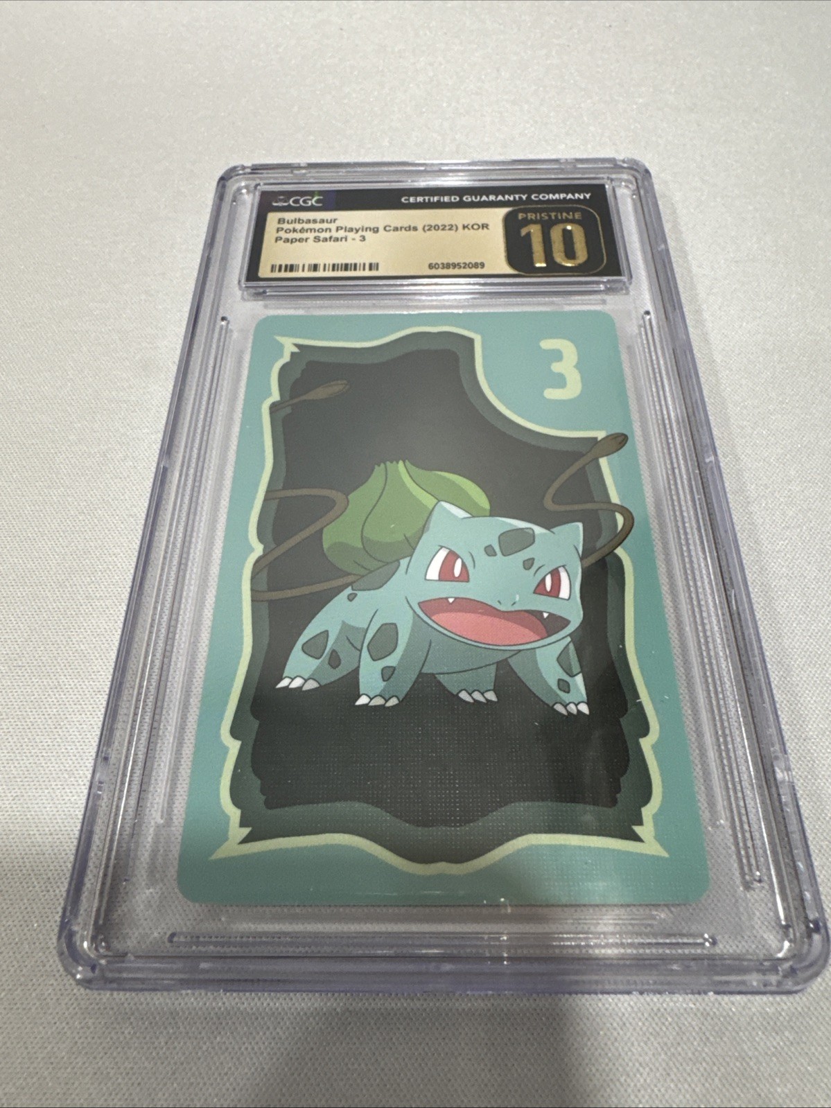 2022 POKEMON PLAYING CARDS KOREAN PAPER SAFARI #3 BULBASAUR CGC 10 Pristine