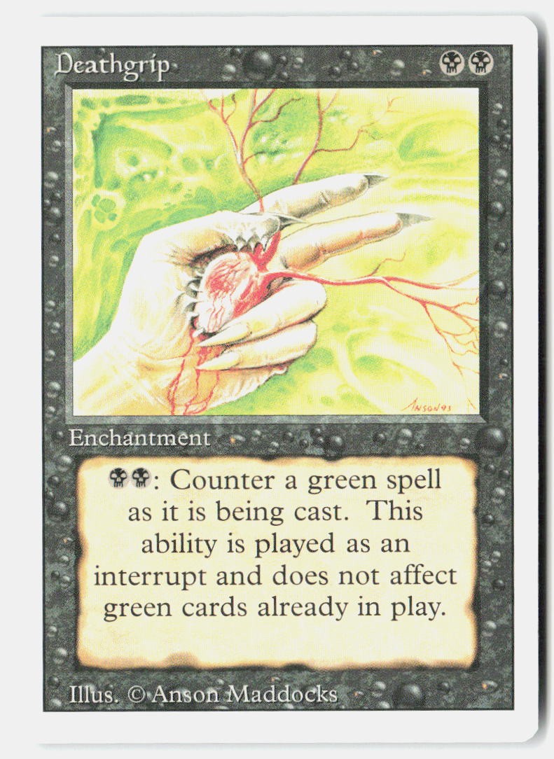 Deathgrip Uncommon Revised Edition Magic: The Gathering Near Mint